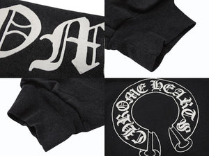 CHROME HEARTS クロムハーツ OLD Horseshoe Hoodie オールドモデル ホースシュー 袖プリント プルオーバーパーカーサイズM ブラック 美品 中古 4b008152