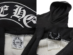 CHROME HEARTS クロムハーツ OLD Horseshoe Hoodie オールドモデル ホースシュー 袖プリント プルオーバーパーカーサイズM ブラック 美品 中古 4b008152
