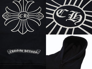 CHROME HEARTS クロムハーツ OLD オールドモデル CHクロス サーマル パーカー サイズM ブラック 美品 中古 4b008163