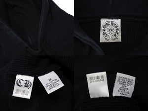 CHROME HEARTS クロムハーツ OLD オールドモデル CHクロス サーマル パーカー サイズM ブラック 美品 中古 4b008163