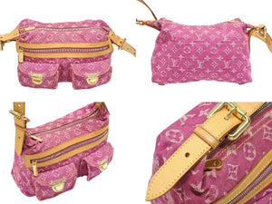 LOUIS VUITTON ルイヴィトン バギーPM ショルダーバッグ M95212 モノグラム デニム レザー ピンク ゴールド金具 美品 中古 4b008172