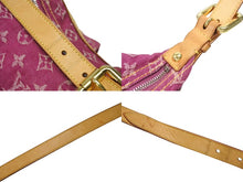 Load image into Gallery viewer, LOUIS VUITTON ルイヴィトン バギーPM ショルダーバッグ M95212 モノグラム デニム レザー ピンク ゴールド金具 美品 中古 4b008172