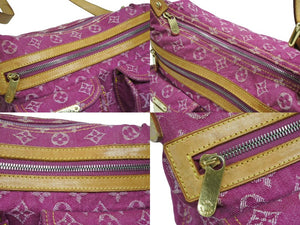 LOUIS VUITTON ルイヴィトン バギーPM ショルダーバッグ M95212 モノグラム デニム レザー ピンク ゴールド金具 美品 中古 4b008172