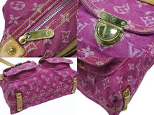 Load image into Gallery viewer, LOUIS VUITTON ルイヴィトン バギーPM ショルダーバッグ M95212 モノグラム デニム レザー ピンク ゴールド金具 美品 中古 4b008172
