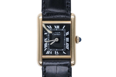 CARTIER カルティエ マストタンク ヴェルメイユ SM 腕時計 レディース 手巻き オーバーホル済み 型押し フェンディベルト 美品 中古 4b008173