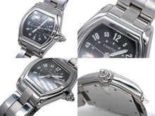 Load image into Gallery viewer, CARTIER カルティエ ロードスターLM 腕時計 W62004V3 ステンレススチール シルバー ブラック オートマティック 自動巻 美品 中古 4b008176
