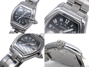CARTIER カルティエ ロードスターLM 腕時計 W62004V3 ステンレススチール シルバー ブラック オートマティック 自動巻 美品 中古 4b008176