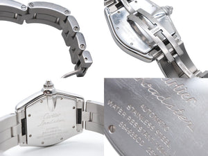 CARTIER カルティエ ロードスターLM 腕時計 W62004V3 ステンレススチール シルバー ブラック オートマティック 自動巻 美品 中古 4b008176