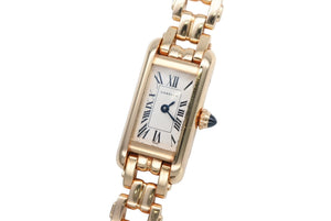 CARTIER カルティエ タンク アロンジェ 腕時計 重量約42.5g クォーツ K18イエローゴールド スイス製 レディース 美品 中古 4b008177