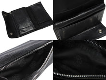 Load image into Gallery viewer, CHROME HEARTS クロムハーツ ウェーブウォレット 長財布 クロスボールボタン ダガージップ シルバー925 レザー ブラック 美品 中古 4b008182