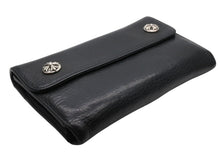 Load image into Gallery viewer, CHROME HEARTS クロムハーツ ウェーブウォレット 長財布 クロスボールボタン ダガージップ シルバー925 レザー ブラック 美品 中古 4b008182
