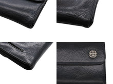 Load image into Gallery viewer, CHROME HEARTS クロムハーツ ウェーブウォレット 長財布 クロスボールボタン ダガージップ シルバー925 レザー ブラック 美品 中古 4b008182