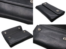 Load image into Gallery viewer, CHROME HEARTS クロムハーツ ウェーブウォレット 長財布 クロスボールボタン ダガージップ シルバー925 レザー ブラック 美品 中古 4b008182
