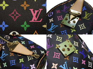 新品同様 LOUIS VUITTON ルイヴィトン キーポル 45 ボストンバッグ M92640 モノグラム マルチカラー ブラック 村上隆 中古 4b008184