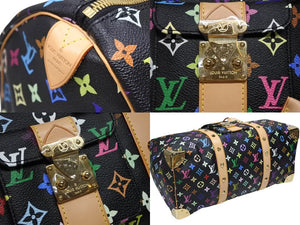 新品同様 LOUIS VUITTON ルイヴィトン キーポル 45 ボストンバッグ M92640 モノグラム マルチカラー ブラック 村上隆 中古 4b008184