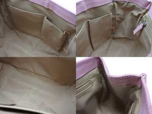 CHRISTIAN DIOR クリスチャンディオール トロッターライン ハンドバッグ ロゴプレート 03-BM-0056 ベージュ ピンク 美品 中古 4b008186
