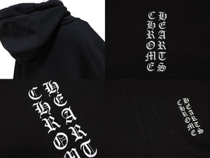CHROME HEARTS クロムハーツ 袖プリント プルオーバーパーカー フーディ サイズXL ブラック 美品 中古 4b008187