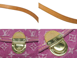 極美品 LOUIS VUITTON ルイヴィトン ミニプリーティ ワンショルダーバッグ M95216 モノグラム デニム ピンク 中古 4b008191