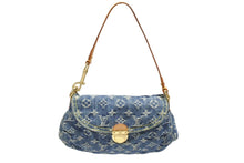 Load image into Gallery viewer, 極美品 LOUIS VUITTON ルイヴィトン ミニプリーティ ハンドバッグ M95050 モノグラムデニム レザー ブルー 中古 4b008192