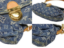 Load image into Gallery viewer, 極美品 LOUIS VUITTON ルイヴィトン ミニプリーティ ハンドバッグ M95050 モノグラムデニム レザー ブルー 中古 4b008192