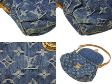 Load image into Gallery viewer, 極美品 LOUIS VUITTON ルイヴィトン ミニプリーティ ハンドバッグ M95050 モノグラムデニム レザー ブルー 中古 4b008192