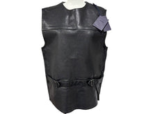 Load image into Gallery viewer, PRADA プラダ ベルテッドプルオーバー レザーベスト UPC194 サイズ48 カーフスキン トライアングルパッチ ブラック 美品 中古 4b008195