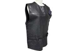 Load image into Gallery viewer, PRADA プラダ ベルテッドプルオーバー レザーベスト UPC194 サイズ48 カーフスキン トライアングルパッチ ブラック 美品 中古 4b008195