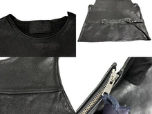 Load image into Gallery viewer, PRADA プラダ ベルテッドプルオーバー レザーベスト UPC194 サイズ48 カーフスキン トライアングルパッチ ブラック 美品 中古 4b008195