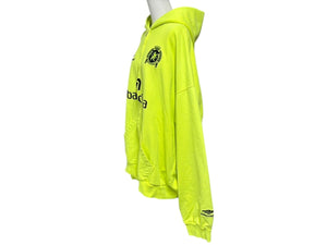 極美品 BALENCIAGA バレンシアガ Soccer Paris Zip-Hoodie ジップアップフーディー パーカー 744457 サイズXXL グリーン 中古 4b008199
