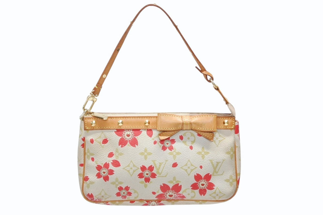LOUIS VUITTON ルイヴィトン ポシェット アクセソワール アクセサリーポーチ M92008 モノグラム チェリーブロッサム 村上隆 良品 中古 4b008209