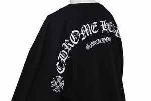 極美品 CHROME HEARTS クロムハーツ アーチロゴ 長袖Tシャツ サイズXL FUCK YOU CHプラス ブラック ホワイト 中古 4b008214