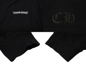 極美品 CHROME HEARTS クロムハーツ アーチロゴ 長袖Tシャツ サイズXL FUCK YOU CHプラス ブラック ホワイト 中古 4b008214