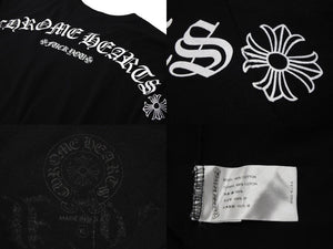 極美品 CHROME HEARTS クロムハーツ アーチロゴ 長袖Tシャツ サイズXL FUCK YOU CHプラス ブラック ホワイト 中古 4b008214