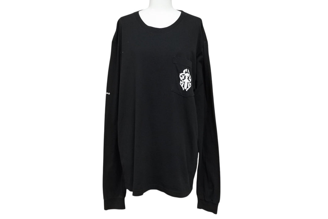 CHROME HEARTS クロムハーツ ヴィン ダガープリント 長袖 ロンT ブラック Lサイズ 美品 中古 4b008216