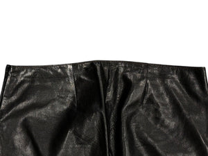 MIUMIU ミュウミュウ レザー ロングパンツ サイズ40 ブラック サイドジップ イタリア製 本革 美品 中古 4b008217