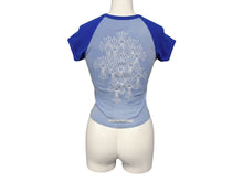 Load image into Gallery viewer, CHROME HEARTS クロムハーツ CROSS RAGLAN TEE セメタリークロス ラグラン 半袖Tシャツ ブルー サイズXS 良品 中古 4b008220