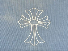 Load image into Gallery viewer, CHROME HEARTS クロムハーツ CROSS RAGLAN TEE セメタリークロス ラグラン 半袖Tシャツ ブルー サイズXS 良品 中古 4b008220