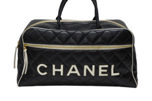 Load image into Gallery viewer, CHANEL シャネル スポーツライン ボストンバッグ A05943 3番台 キルティング ココマーク レザー ブラック ゴールド金具 美品 中古 4b008234