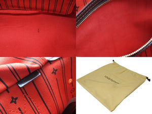 極美品 LOUIS VUITTON ルイヴィトン ダミエ ネヴァーフルMM トートバッグ N51105 PVC レザー ブラウン ゴールド金具 中古 4b008248