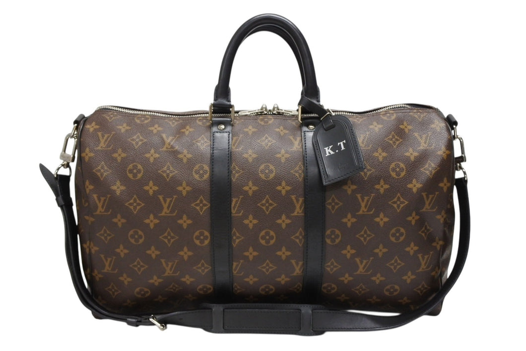 LOUIS VUITTON ルイヴィトン キーポル バンドリエール45 ボストンバッグ M56711 モノグラムマカサーブラウン 美品 中古 4b008250