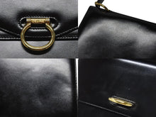 Load image into Gallery viewer, 極美品 CELINE セリーヌ ハンドバッグ ガンチーニ ダブルフラップ ヴィンテージ レザー ブラック ゴールド金具 中古 4b004826
