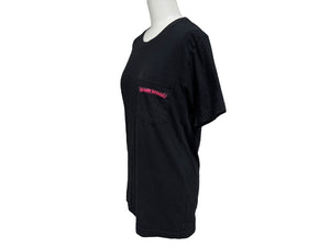 CHROME HEARTS クロムハーツ 半袖Tシャツ サイズS スクロールラベルロゴ プリント CHプラス ブラック ピンク 美品 中古 4b008284
