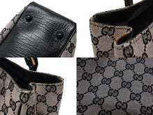 Load image into Gallery viewer, 極美品 GUCCI グッチ バンブー トートバッグ 112530 ピンク ブラック レザー GGキャンバス ブラック金具 中古 4b008302