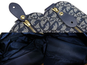 Christian Dior クリスチャンディオール トロッター ハンドバッグ CP0070 ガリアーノ期 ネイビー 美品 中古 4b008304