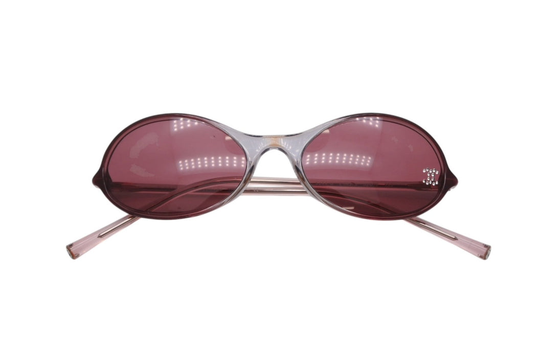 CHANEL シャネル オーバル サングラス 5044-B c.683/5 サイズ52□18 135 ココマーク ラインストーン ワインレッド 美品 中古 4b008306
