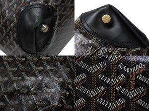 GOYARD ゴヤール ボーイング65 ボストンバッグ ヘリンボーン ゴヤールデインキャンバス ブラック シルバー金具 スト付き 美品 中古 4b008317