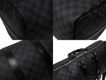 Load image into Gallery viewer, 極美品 LOUIS VUITTON ルイヴィトン ボストン キーポルバンドリエール45 ダミエグラフィット N41418 ブラック シルバー金具 4b008380