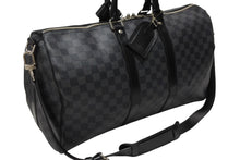 Load image into Gallery viewer, 極美品 LOUIS VUITTON ルイヴィトン ボストン キーポルバンドリエール45 ダミエグラフィット N41418 ブラック シルバー金具 4b008380
