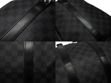Load image into Gallery viewer, 極美品 LOUIS VUITTON ルイヴィトン ボストン キーポルバンドリエール45 ダミエグラフィット N41418 ブラック シルバー金具 4b008380