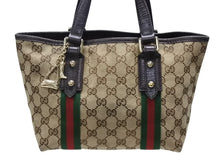 Load image into Gallery viewer, GUCCI グッチ ハンドバッグ シェリーライン 139261 213048 イタリア製 ベージュ レッド グリーン GGキャンバス レザー 美品 中古 4b008382